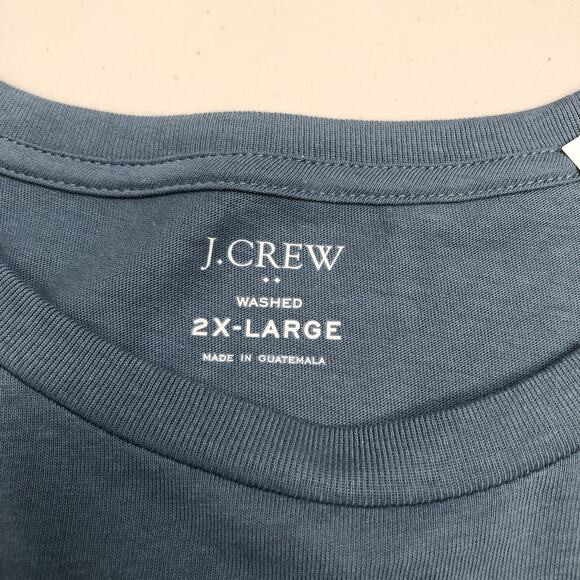 J.CREW Men's Long Sleeve Jersey Tee Size XXL Cotton Blue Shirt Rib Trim - Picture 8 of 8